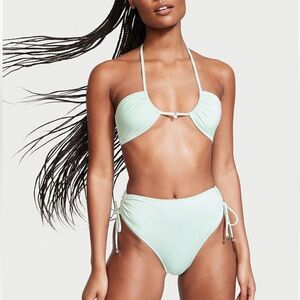 Victorias Secret Set Multiway Halter Bikini Top & Cheeky Bikini bottom green Xl